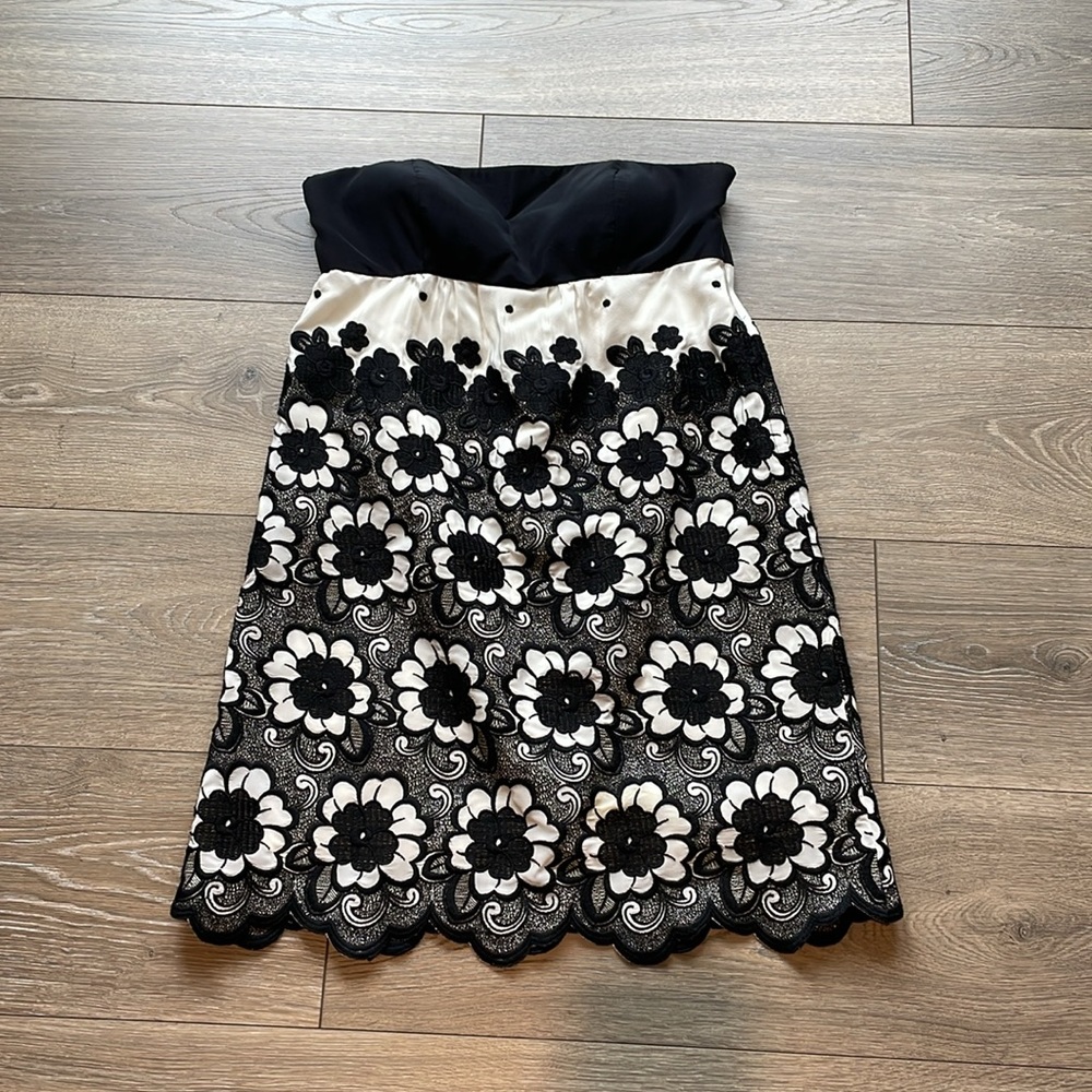 Tibi Silk Embroidered Strapless Mini Dress - Picture 4 of 12